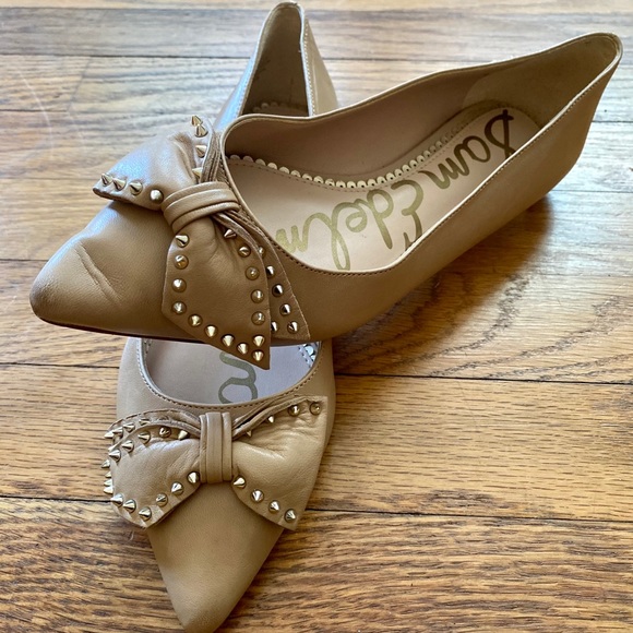 SAM EDELMAN Raisa Bow Studded Pointed Ballet Flats - Picture 2 of 9